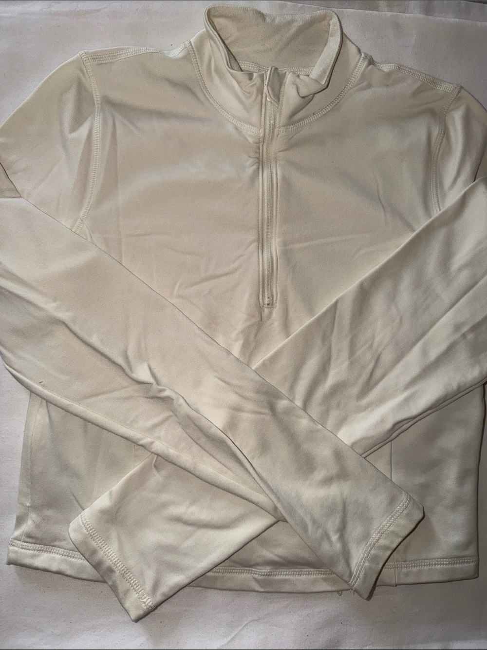 PINK Victoria's Secret Cream Fleece Quarter-Zip Long Sleeve Running Top Size M